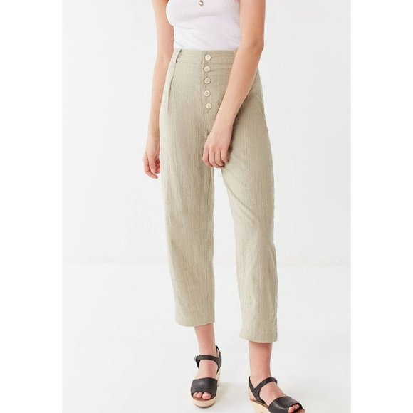 Urban Outfitters Pants - Urban Outfitters Maria Button-Fly Tapered Trouser 8